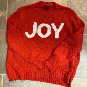 Wooden Ships red “Joy” sweater size xs (fits like a medium as it’s relaxed fit).
